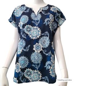 Van Heusen blue bandana print blouse